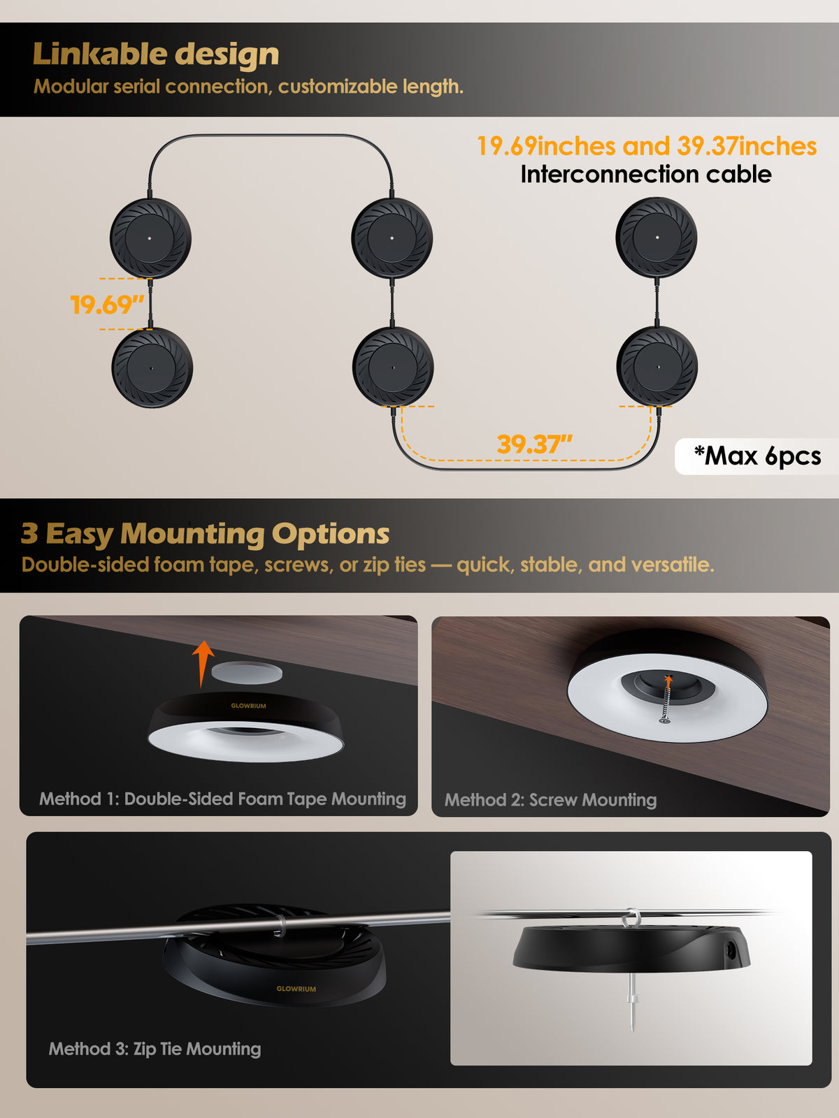 GLOWRIUM® G7 Smart LED Grow Light for Indoor Plants - Full Spectrum, Auto Timer, Stepless Dimming, Watering Reminder, Modular Design, Plant Assistant