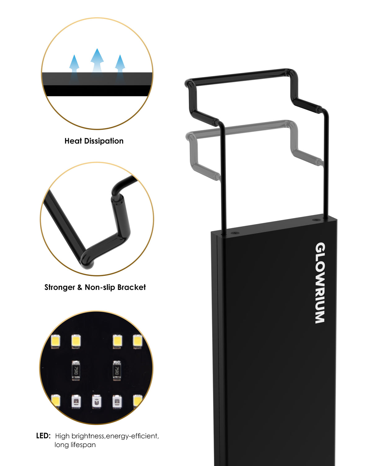 GLOWRIUM® A3 Full Spectrum LED Aquarium light