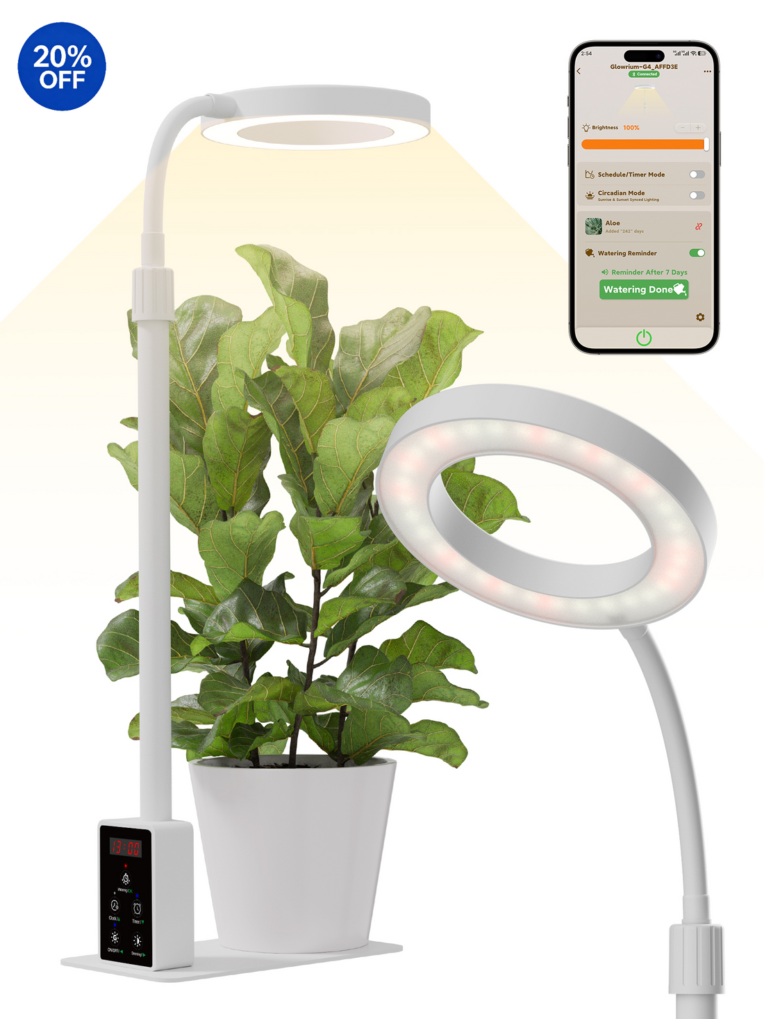 GLOWRIUM G4 | 12W Smart Full Spectrum LED Desktop Grow Light