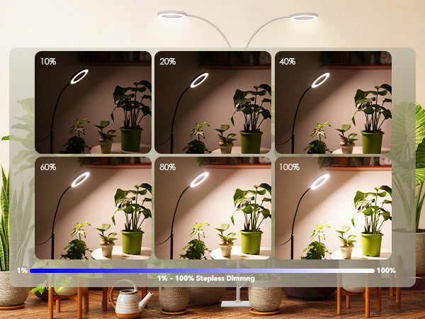 Glowrium G2 dimmable LED plant light with 1%-100% stepless dimming
