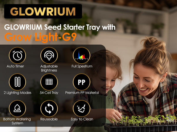 Using Glowrium G9 seed starter kit for proper care of young plant seedlings