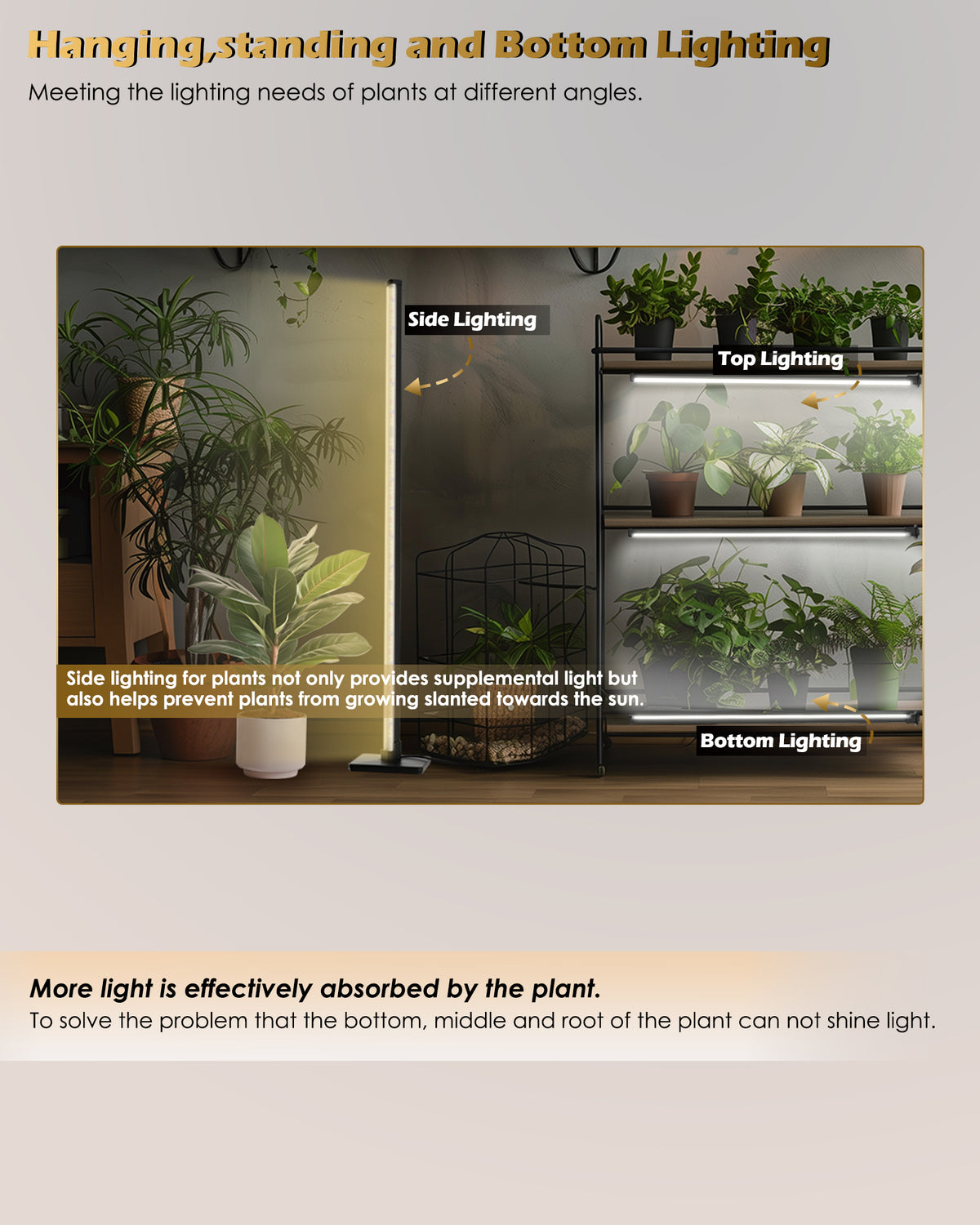 GLOWRIUM Full Spectrum Plant Grow Lights  (15 in) 10W Hanging and Standing Auto-Timer Wide Area Coverage in Indoor Plants-G3