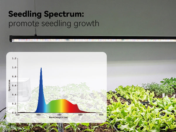 Glowrium G3 plant light seedling mode for indoor plant starts and microgreens