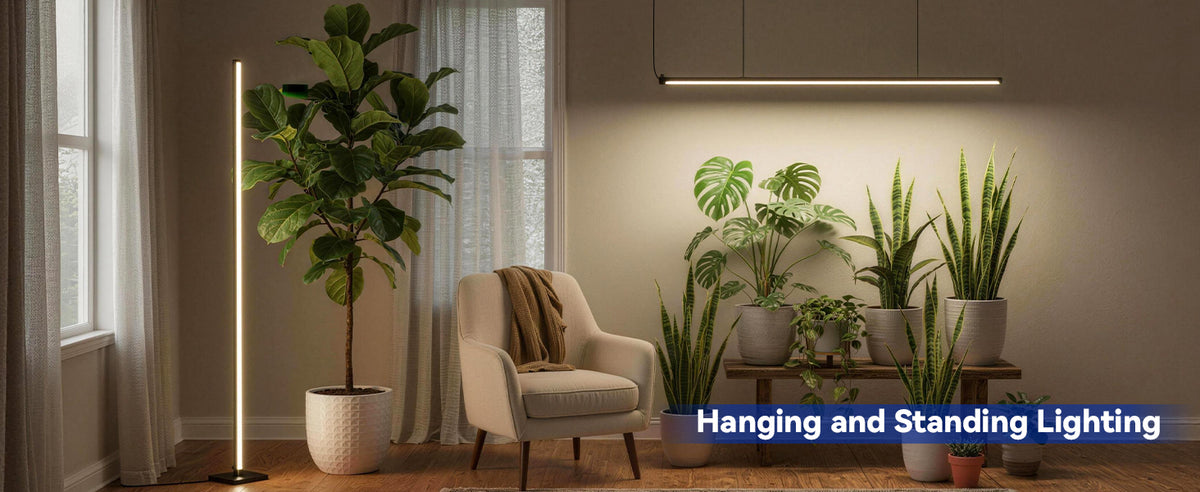 Glowrium G3 LED grow light features versatile hanging and standing setups for houseplants