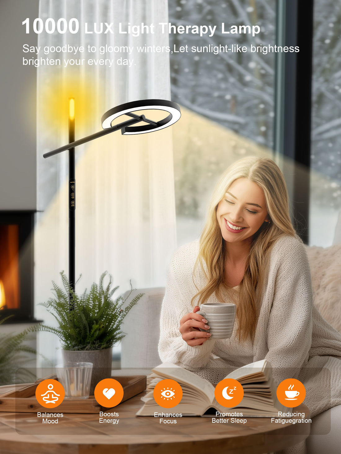 GLOWRIUM® H1 Intelligente Lichttherapie-Lampe – UV-frei, stufenloses Dimmen, Unterstützung des zirkadianen Rhythmus, smarte Steuerung