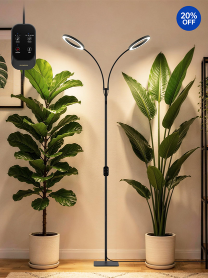 GLOWRIUM® G2 Pro 48W Vollspektrum-Pflanzenlampe - Indoor-LED-Pflanzenleuchte mit Timer, Höhenverstellung, stufenlosem Dimmen