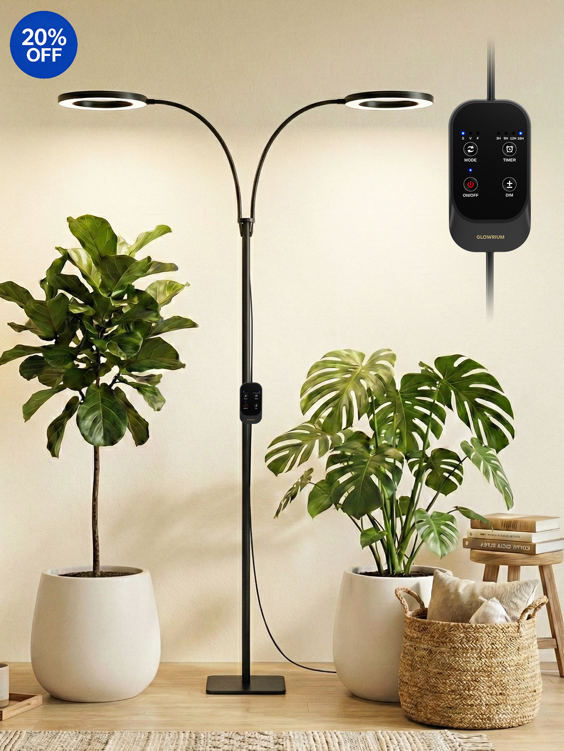 GLOWRIUM G2 Pro | 48W (70.9") Full Spectrum LED Floor Grow Light