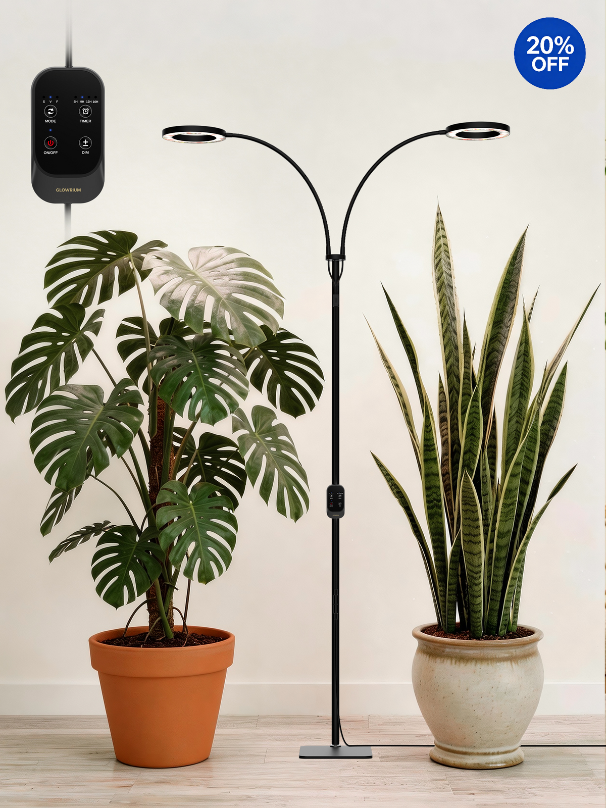 GLOWRIUM® G2 36W Pflanzenlampe Vollspektrum LED Pflanzenleuchte für Zimmerpflanzen