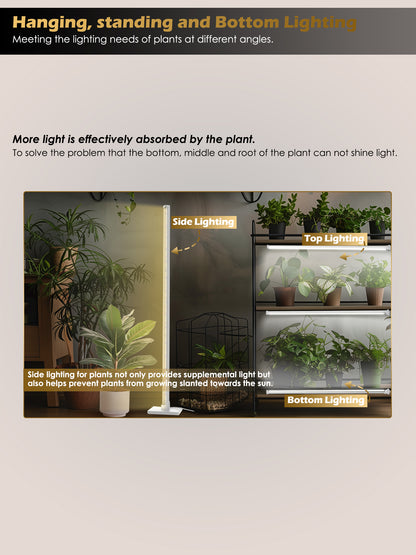GLOWRIUM® G3 Silver 36W (152,4 cm) Wachstumslampen - Vollspektrum, zum Aufhängen und Aufstellen, mit Auto-Timer, breite Abdeckung für Zimmerpflanzen