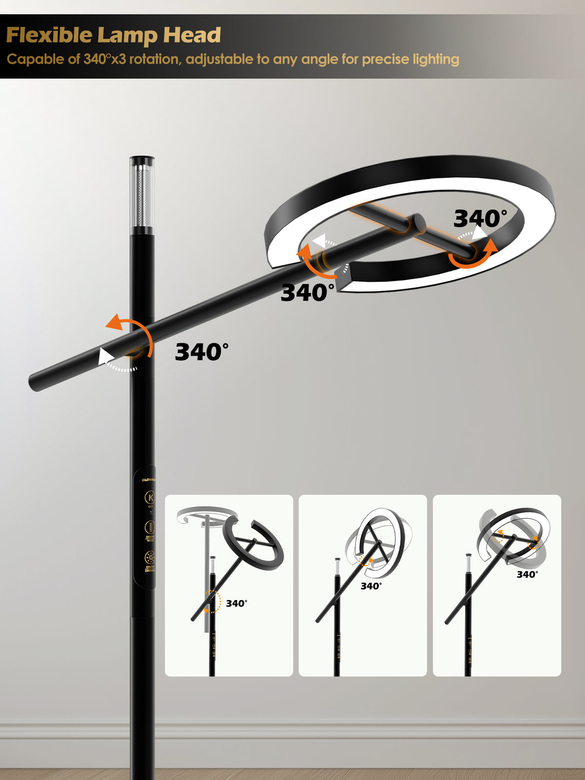 GLOWRIUM® H1 Smart Home Floor Lamp with APP Control &amp; Stepless Dimmable