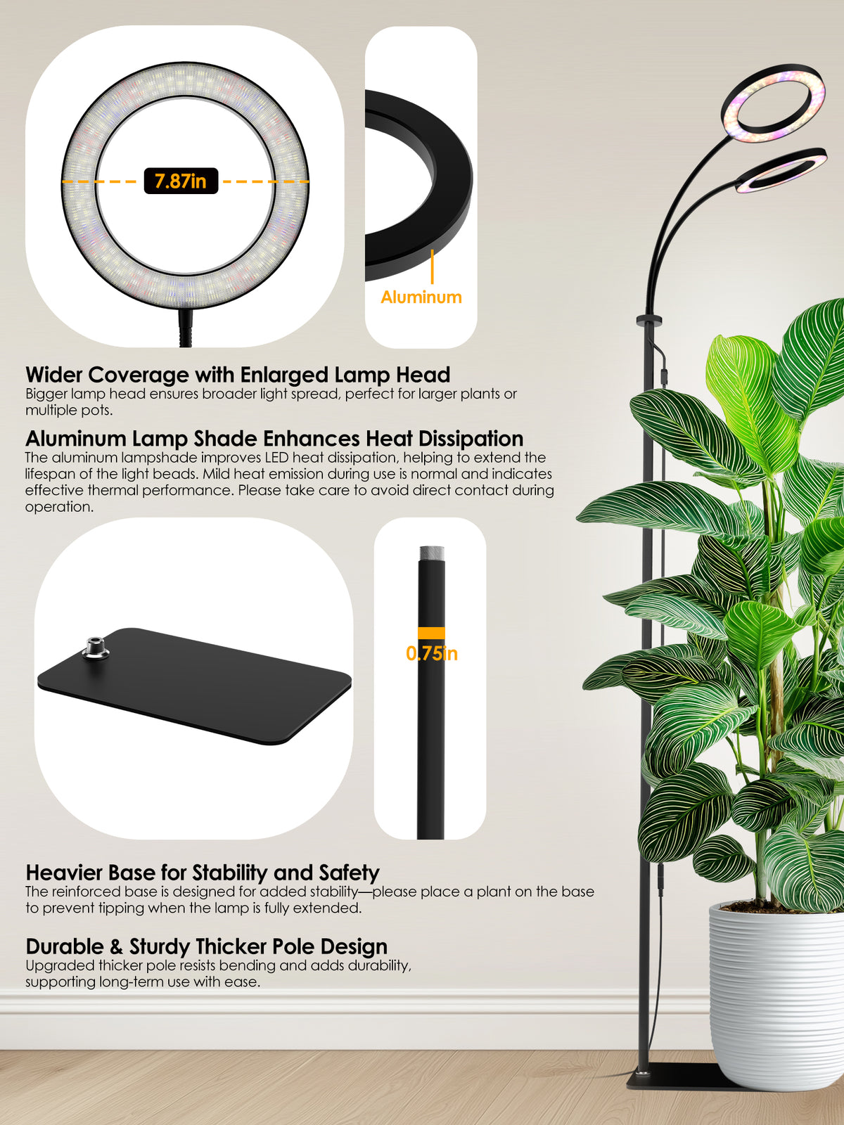GLOWRIUM® G2 Pro 48W Vollspektrum-Pflanzenlampe - Indoor-LED-Pflanzenleuchte mit Timer, Höhenverstellung, stufenlosem Dimmen