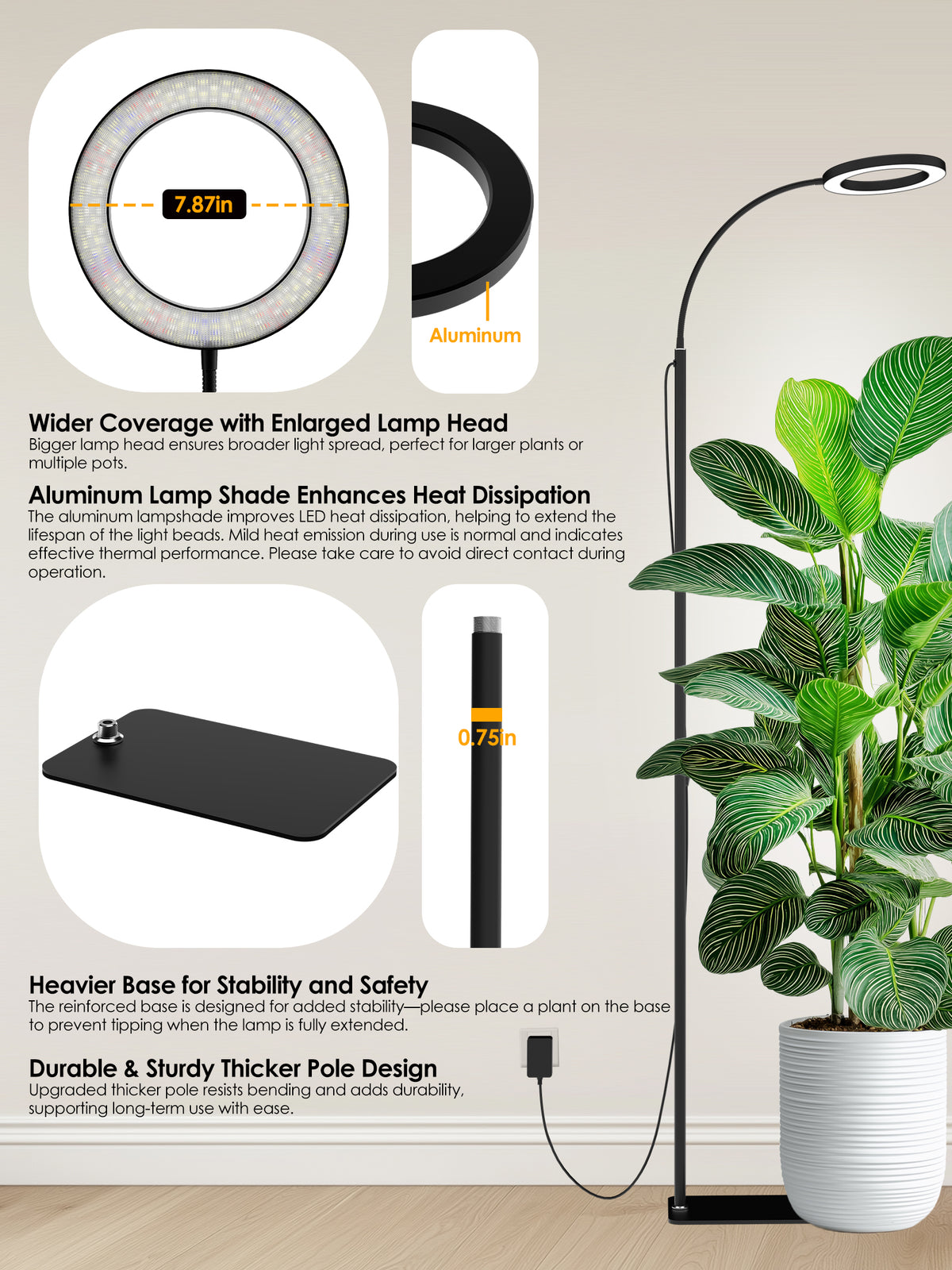 GLOWRIUM® G2 Pro 24W LED Grow Light for Indoor Plants - Full Spectrum, Adjustable Height, Timer, and Plant Assistant