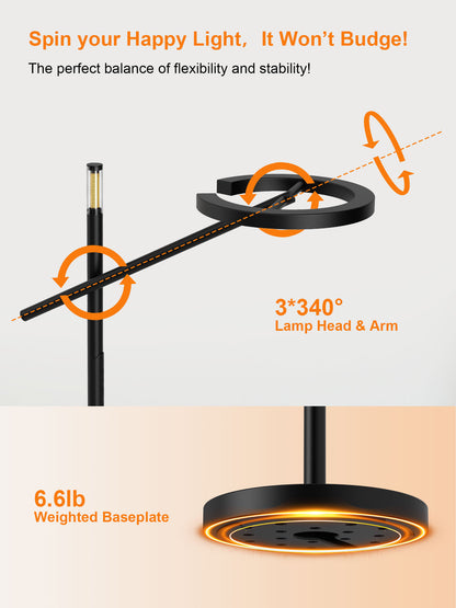 GLOWRIUM® H1 Intelligente Lichttherapie-Lampe – UV-frei, stufenloses Dimmen, Unterstützung des zirkadianen Rhythmus, smarte Steuerung