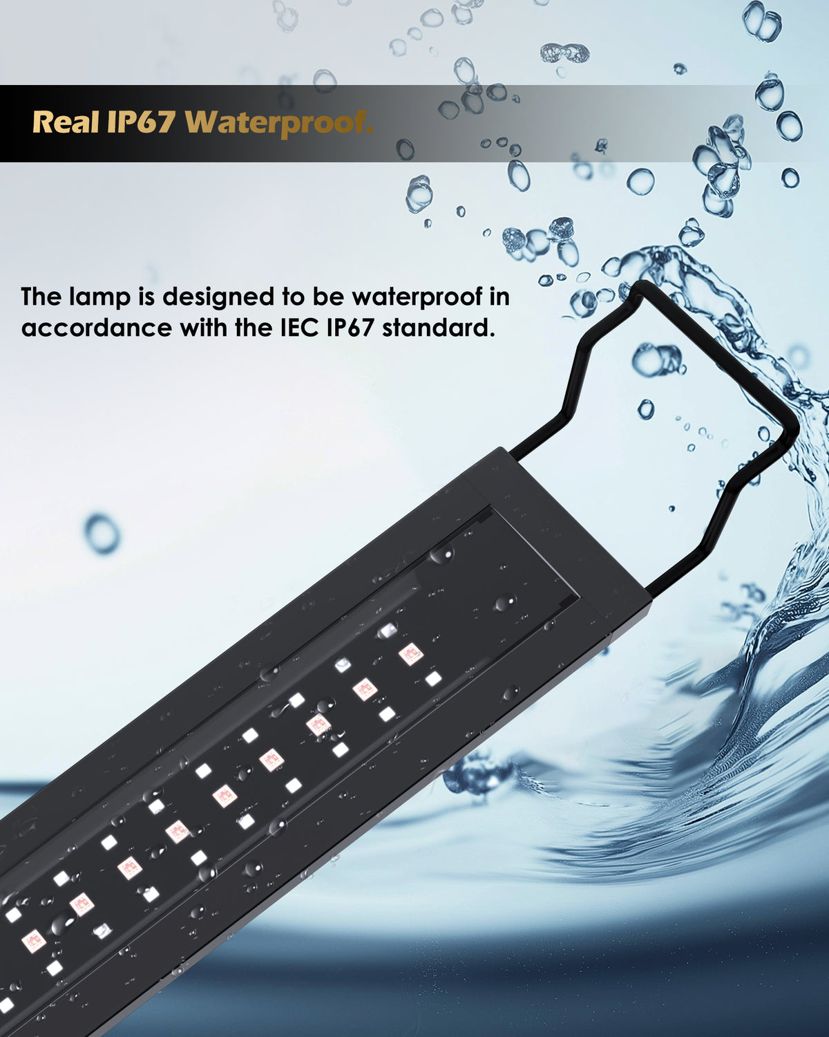 GLOWRIUM® A4 LED Full Spectrum Freshwater Aquarium Light with IP67 Waterproof