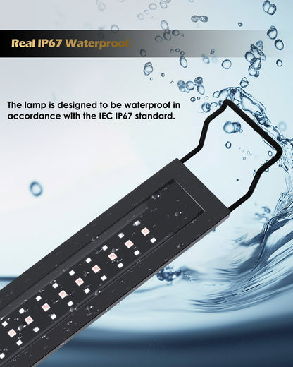 GLOWRIUM® A4 LED Full Spectrum Freshwater Aquarium Light with IP67 Waterproof