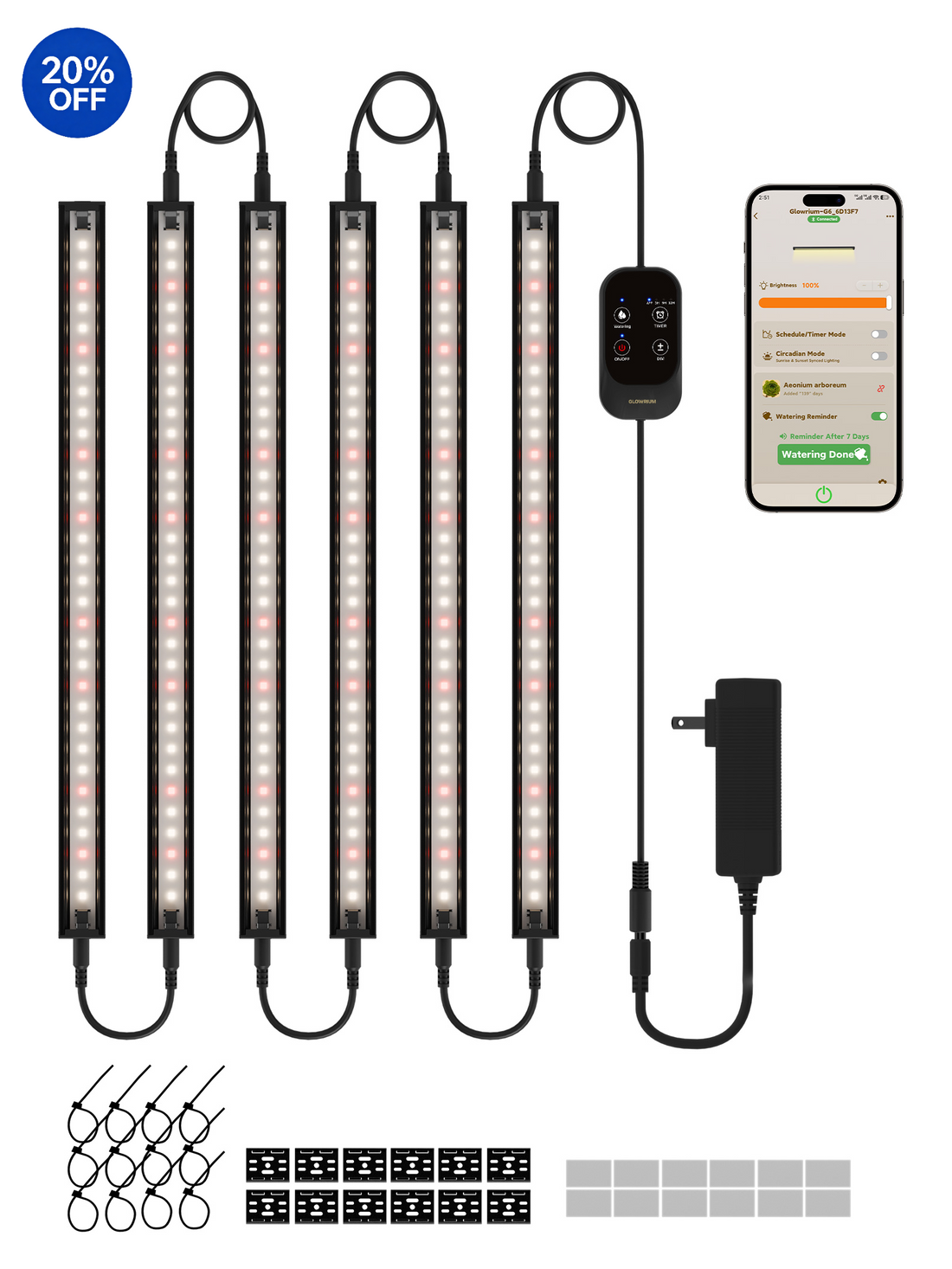 GLOWRIUM G6 | 48W Smart Full Spectrum LED Grow Light Strip