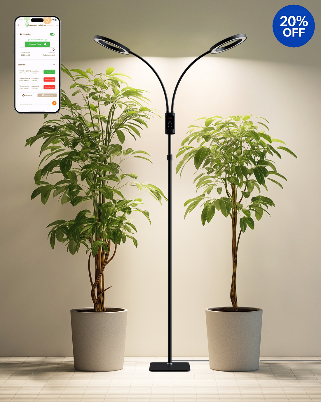 GLOWRIUM G5 | 48W Smart Full Spectrum LED Floor Grow Light
