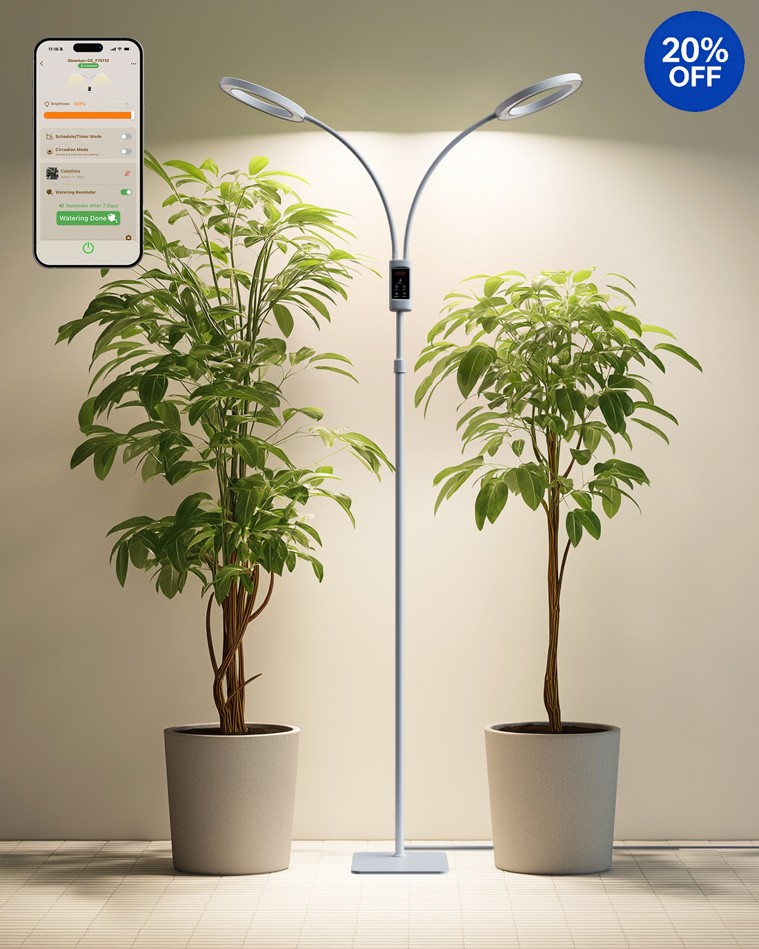 GLOWRIUM G5 | 48W Smart Full Spectrum LED Floor Grow Light