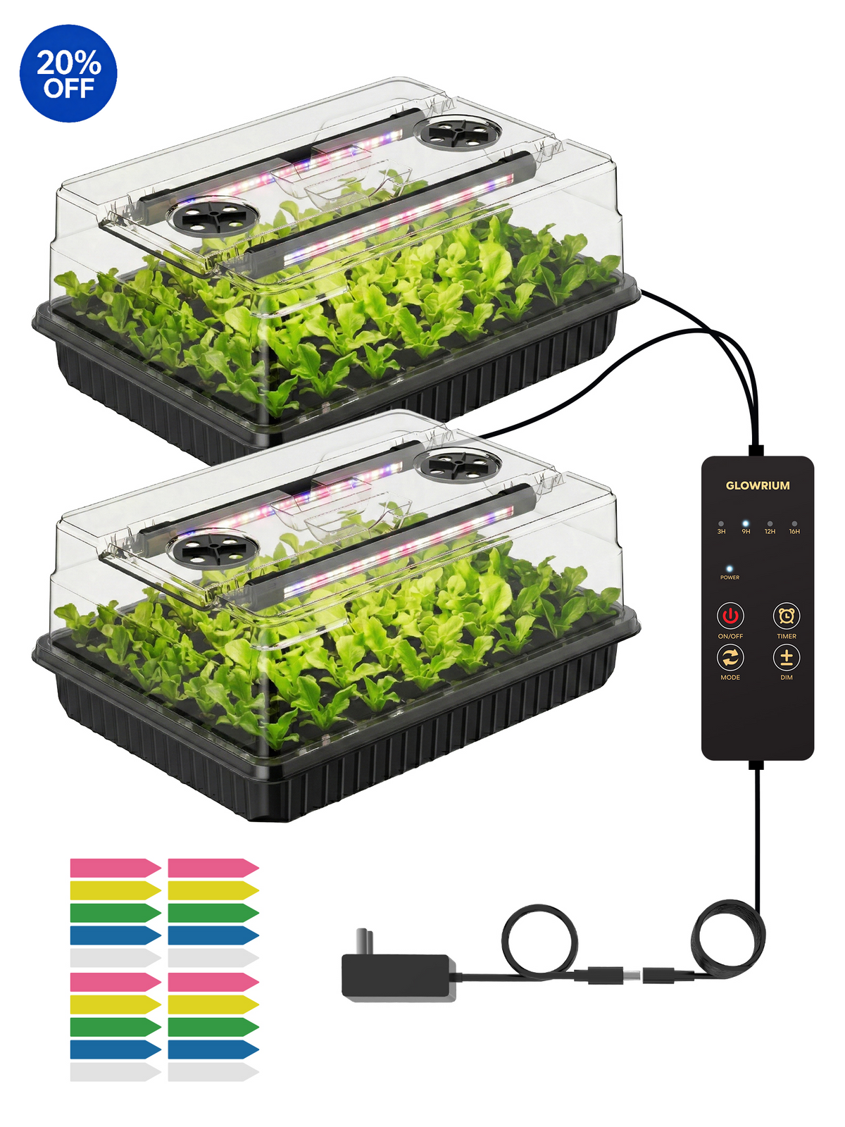 GLOWRIUM G9 | Seed Starter Kit with 30W Grow Lights