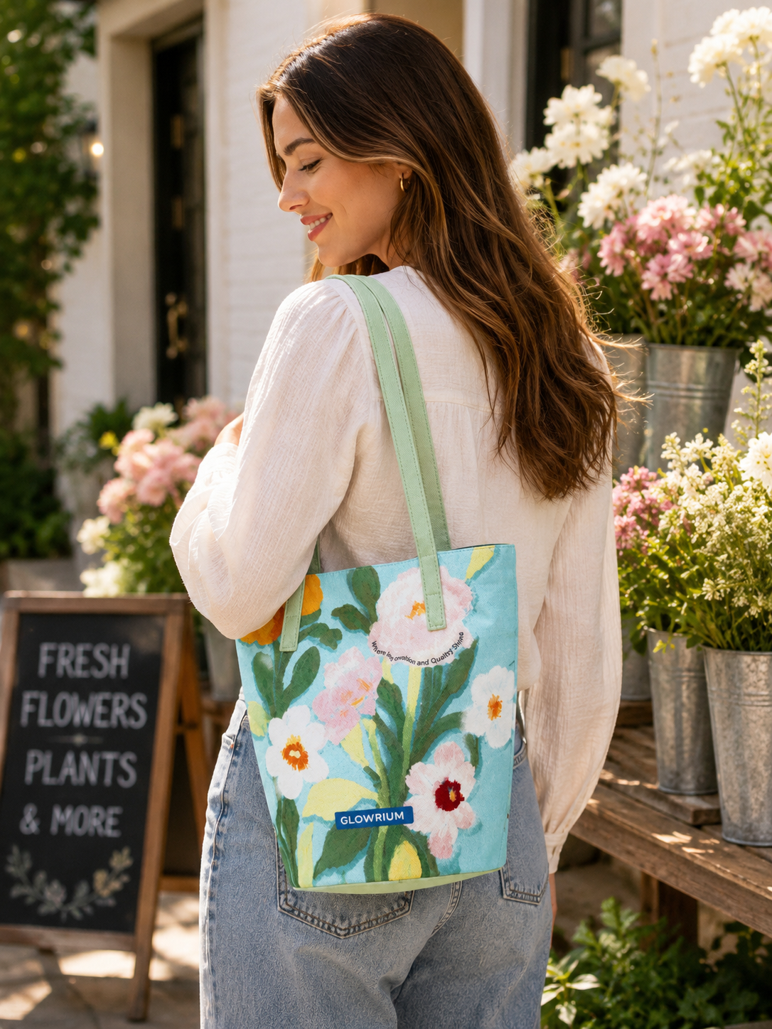 [Ships in October] GLOWRIUM Floral Canvas Tote Bag – Made for Everyday Moments