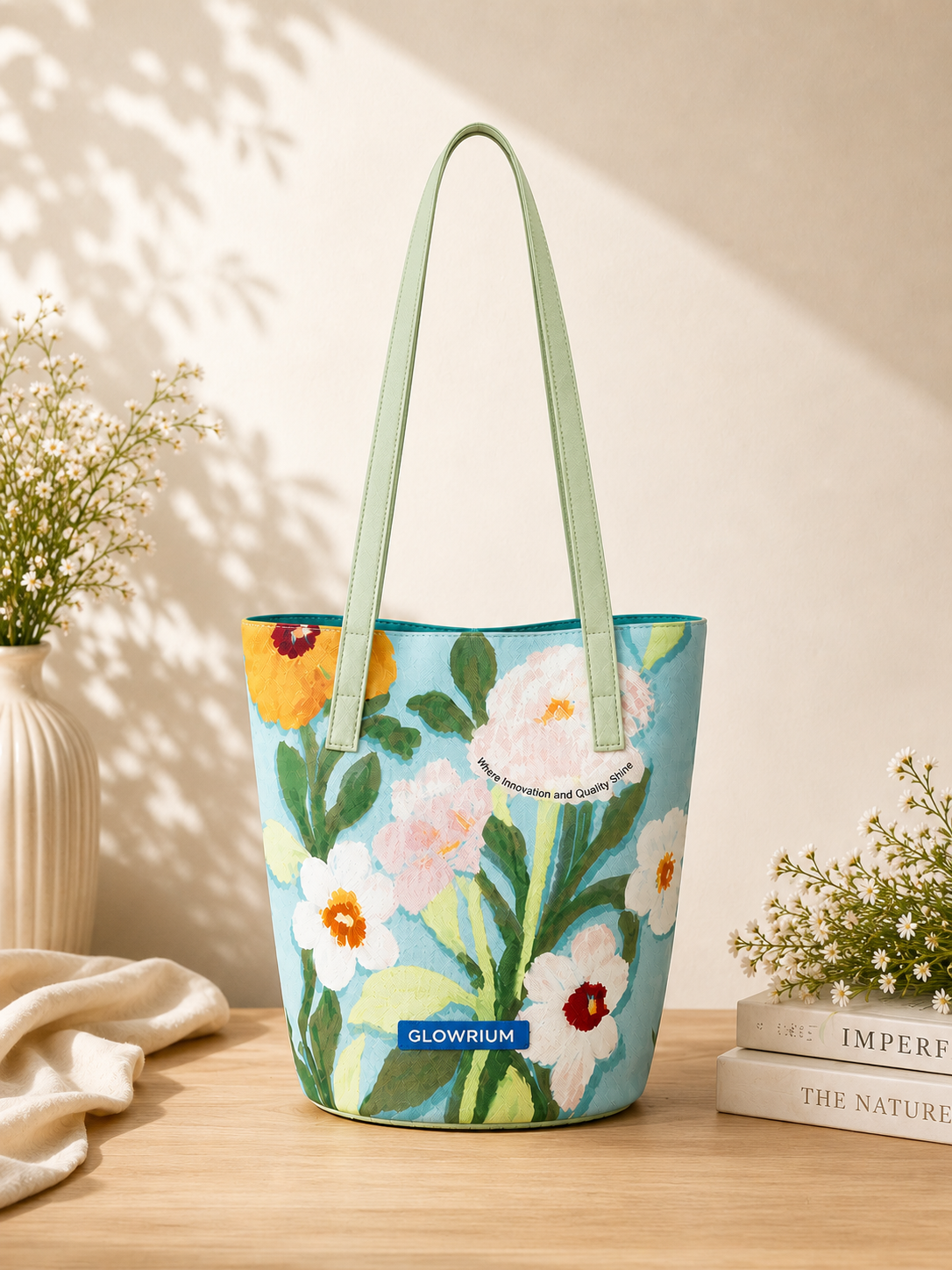 [Ships in October] GLOWRIUM Floral Canvas Tote Bag – Made for Everyday Moments