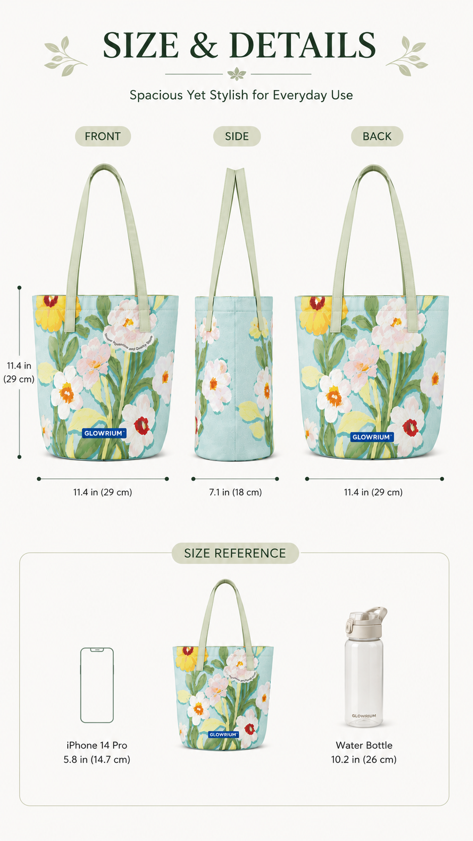 [Ships in October] GLOWRIUM Floral Canvas Tote Bag – Made for Everyday Moments