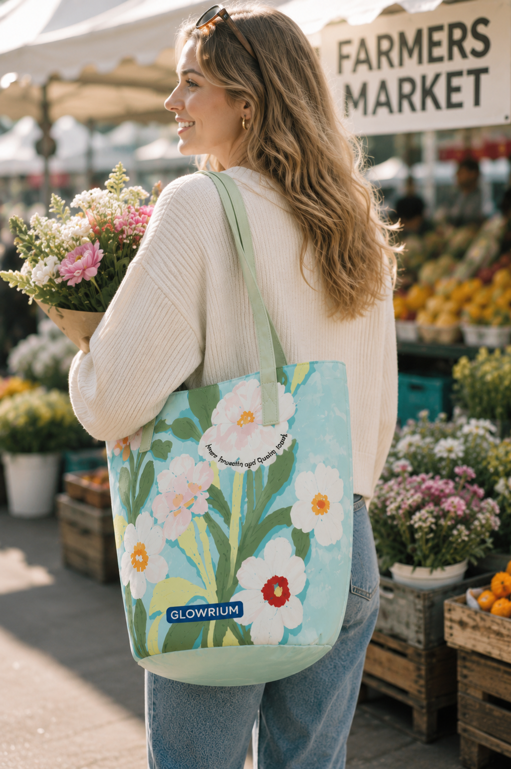 [Ships in October] GLOWRIUM Floral Canvas Tote Bag – Made for Everyday Moments