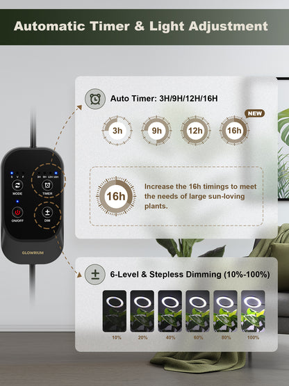 Glowrium G2 Pro grow light auto timer and dimming controller