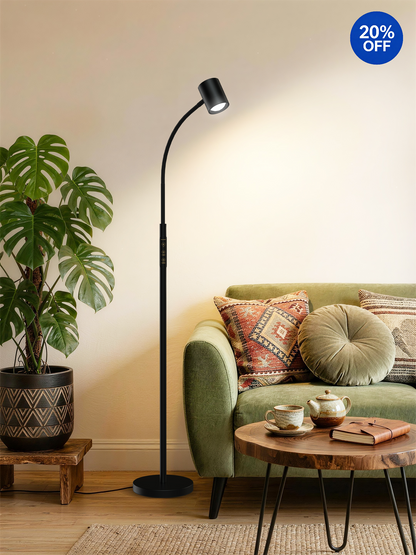 GLOWRIUM® H2B 12W 62" LED Reading Floor Lamp for Living Room &amp; Bedroom &amp; Office