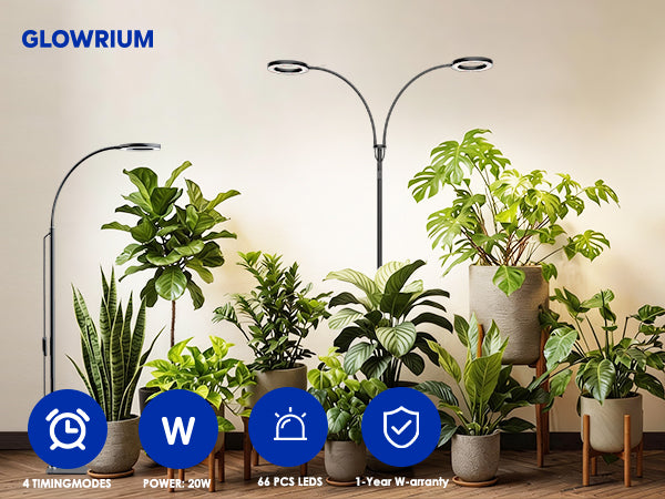 Glowrium G2 LED full spectrum floor grow light for indoor plants