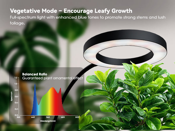 Glowrium G2 full spectrum vegetative mode light for lush indoor plant foliage