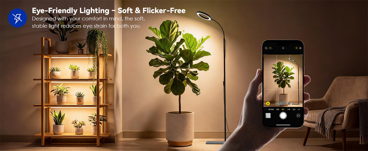 Eye-friendly flicker-free indoor plant light by Glowrium G2