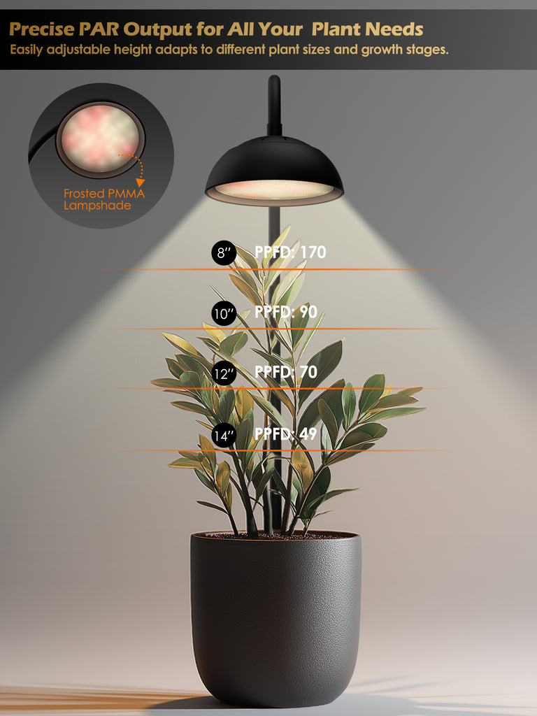 GLOWRIUM® G8 10W Smarte LED Pflanzenlampe - Vollspektrum-Pflanzenlicht für kleine Zimmerpflanzen