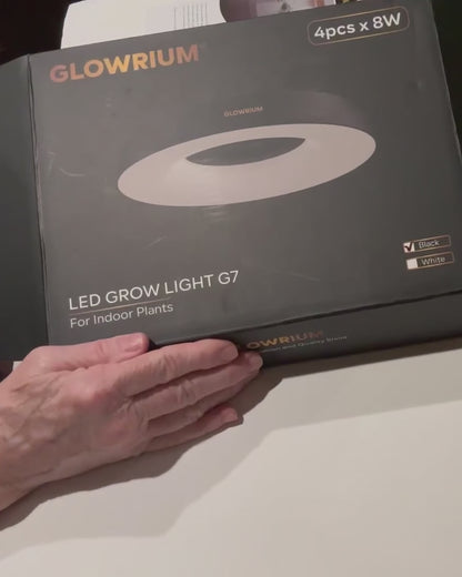 GLOWRIUM® G7 Smart LED Grow Light for Indoor Plants - Full Spectrum, Auto Timer, Stepless Dimming, Watering Reminder, Modular Design, Plant Assistant